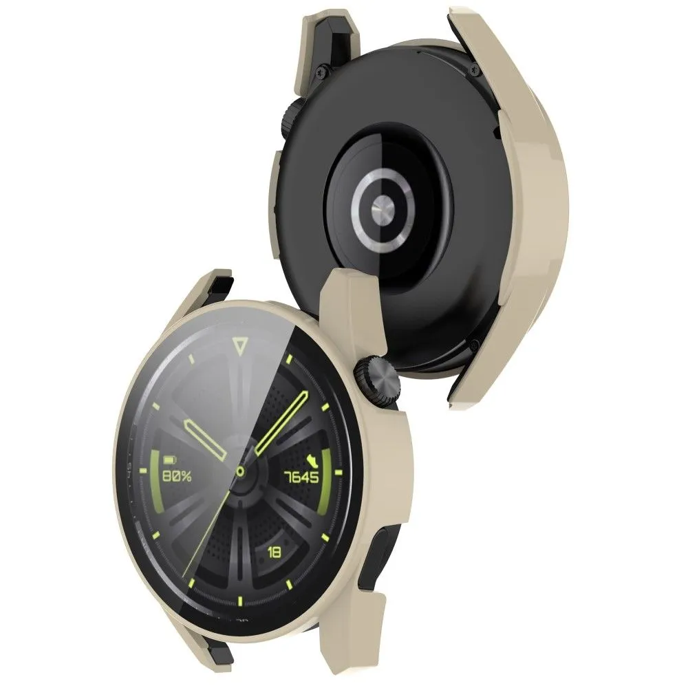 Huawei Watch GT 3 (46mm) TPU frame   tempered glass screen protector - Ivory