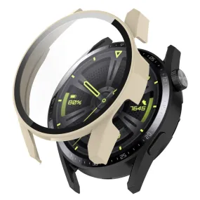 Huawei Watch GT 3 (46mm) TPU frame   tempered glass screen protector - Ivory