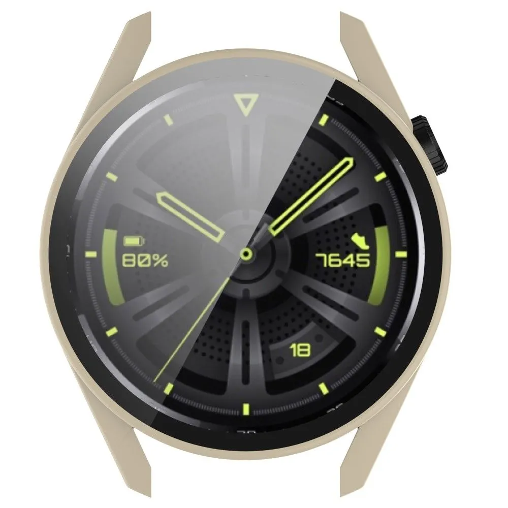 Huawei Watch GT 3 (46mm) TPU frame   tempered glass screen protector - Ivory