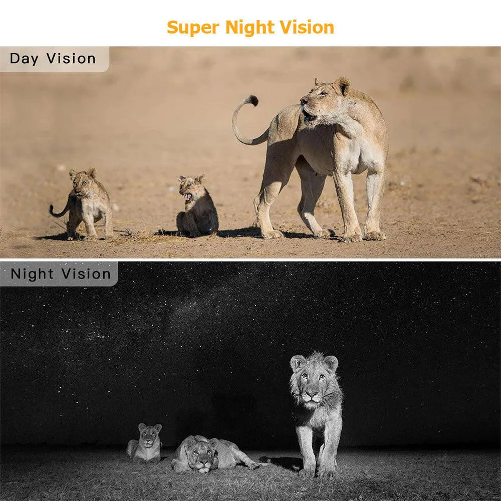 Infrared Camera HD Outdoor Wild Trail Camera 12MP 120°Detecting Range 46pcs LED Lights for Night Vision Wildlife Monitoring Game Hunting Scouting Cam Home Security