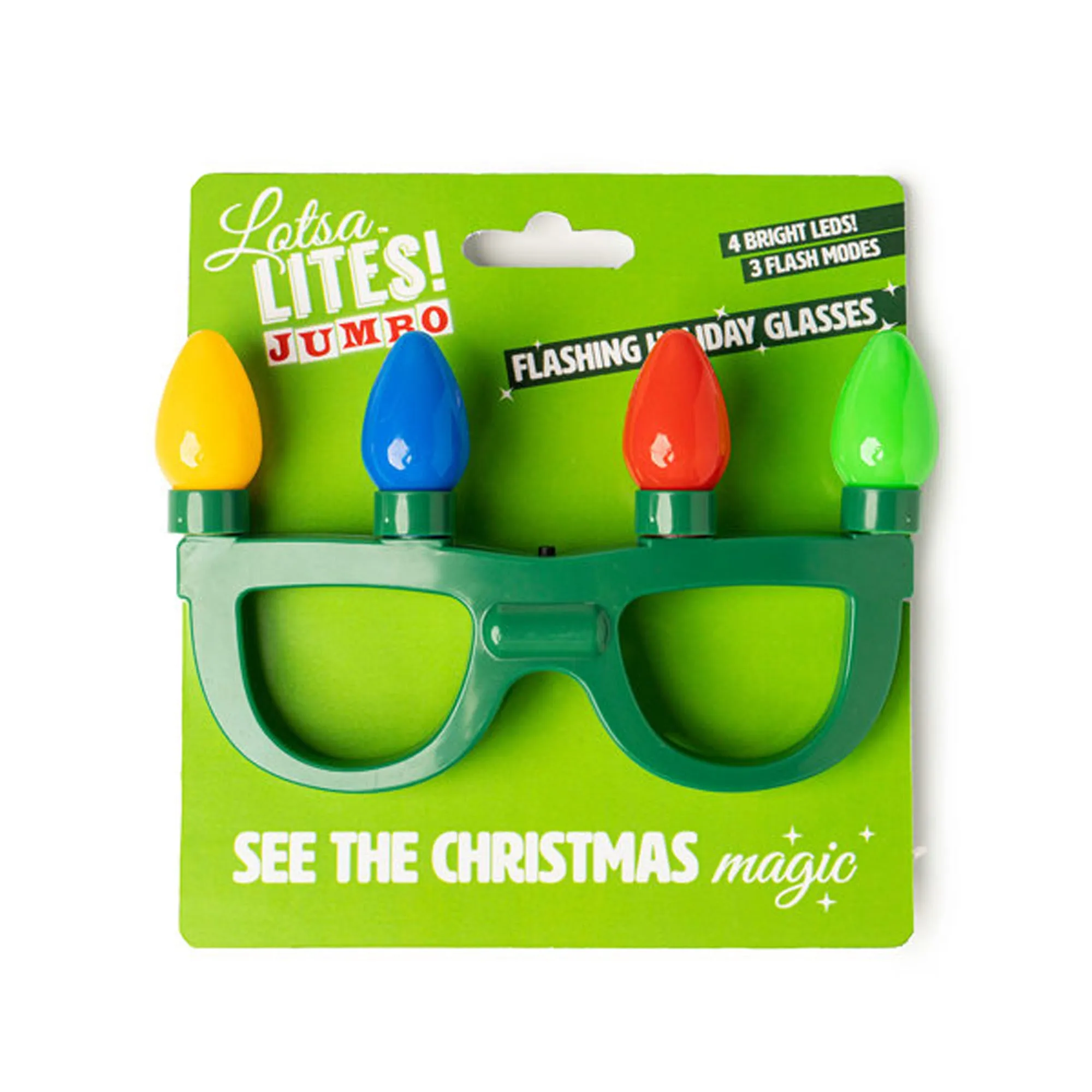 Jumbo Christmas Flashing Glasses, 1 Count