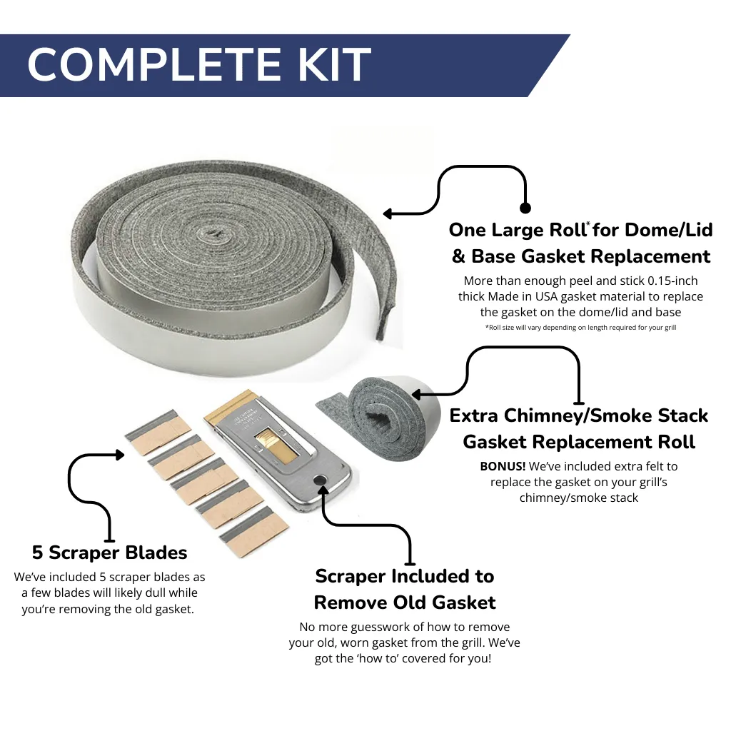 Kamado Joe 1 & Junior High Temperature Replacement Gasket Kits