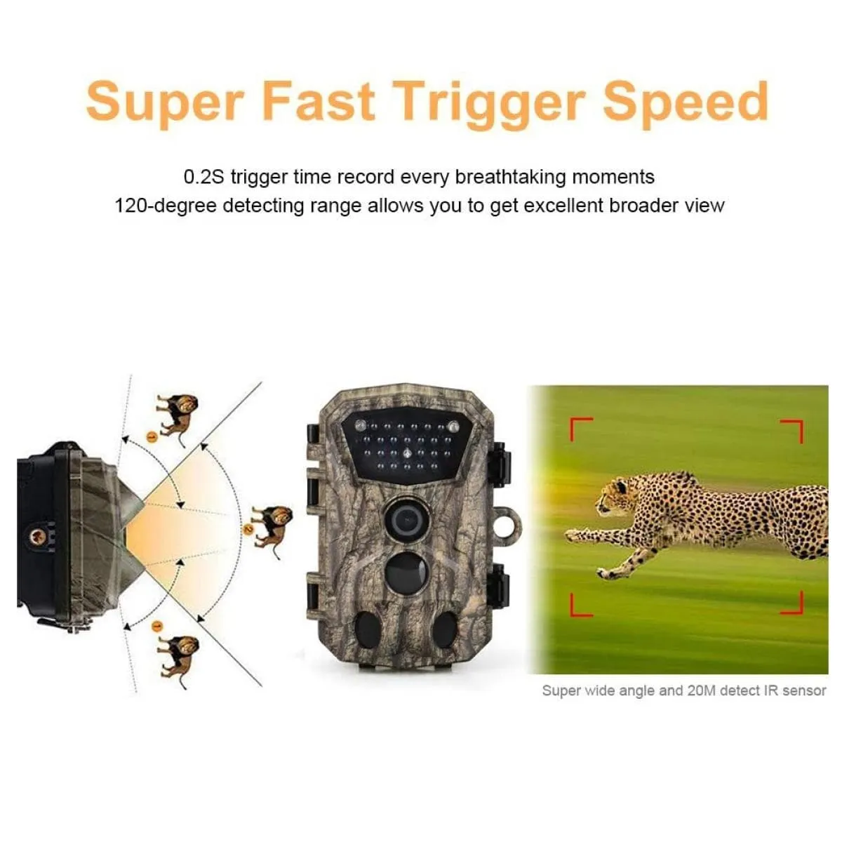 K&F Concept H883 Mini Trail Camera 1080P HD Game Camera IP66 Waterproof Wildlife Hunting Cam with 12months long standby and Night Vision 2.4”± LCD IR LEDs