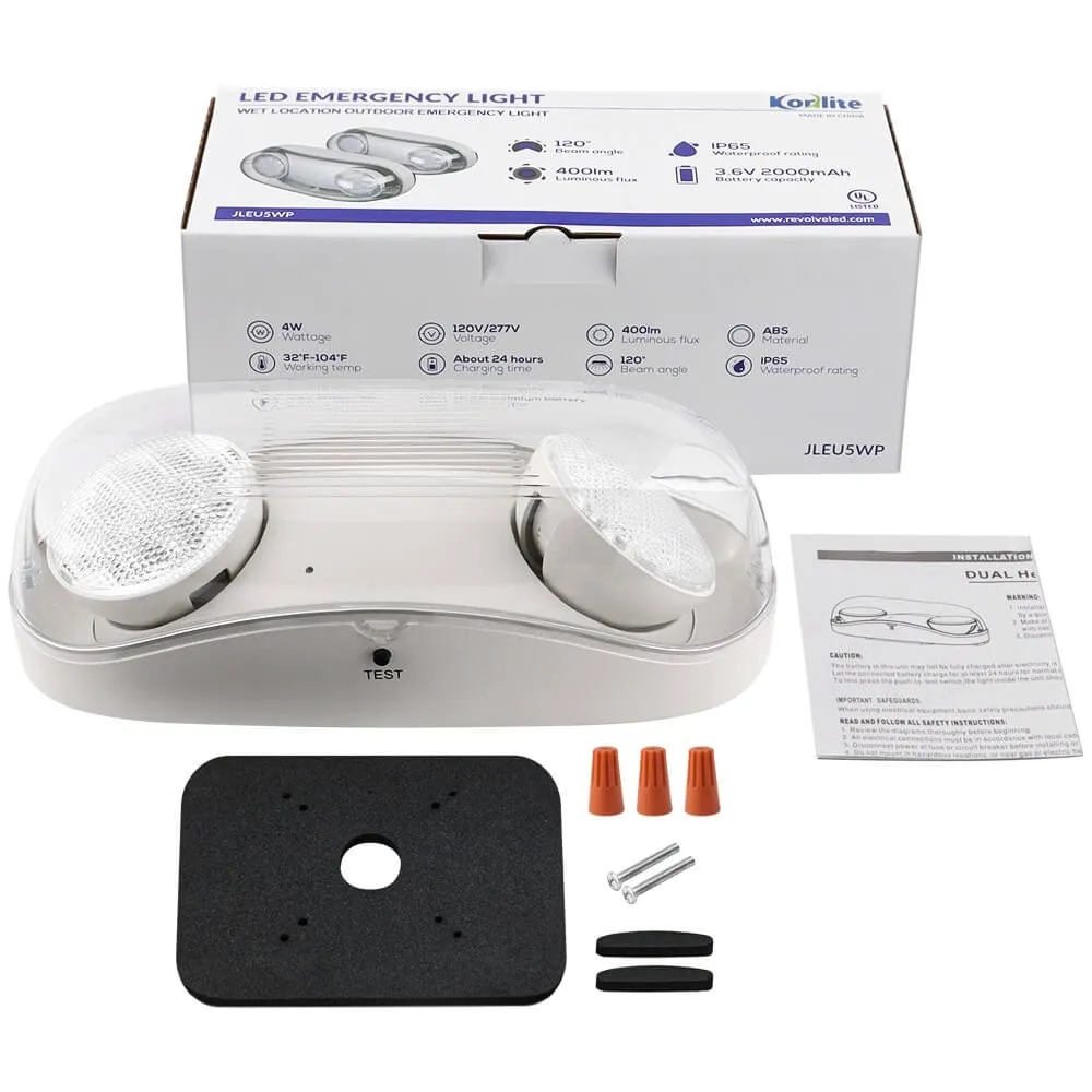Konlite LED Wet Location Emergency Light - 2.4W - 120/277V