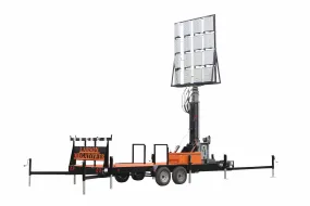 Larson Electronics 112' Hydraulic Megatower™ Light Plant - 33' Trailer - (20) 500W LED Fixtures - 20KW Genset