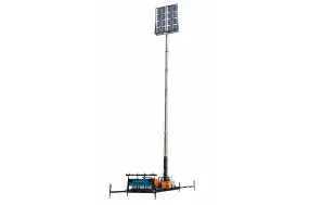 Larson Electronics 65' Megatower™ - Skid Mount - 480V 1PH - (20) 500W LEDs - Auto Retract - Disconnect Switch, Camlocks