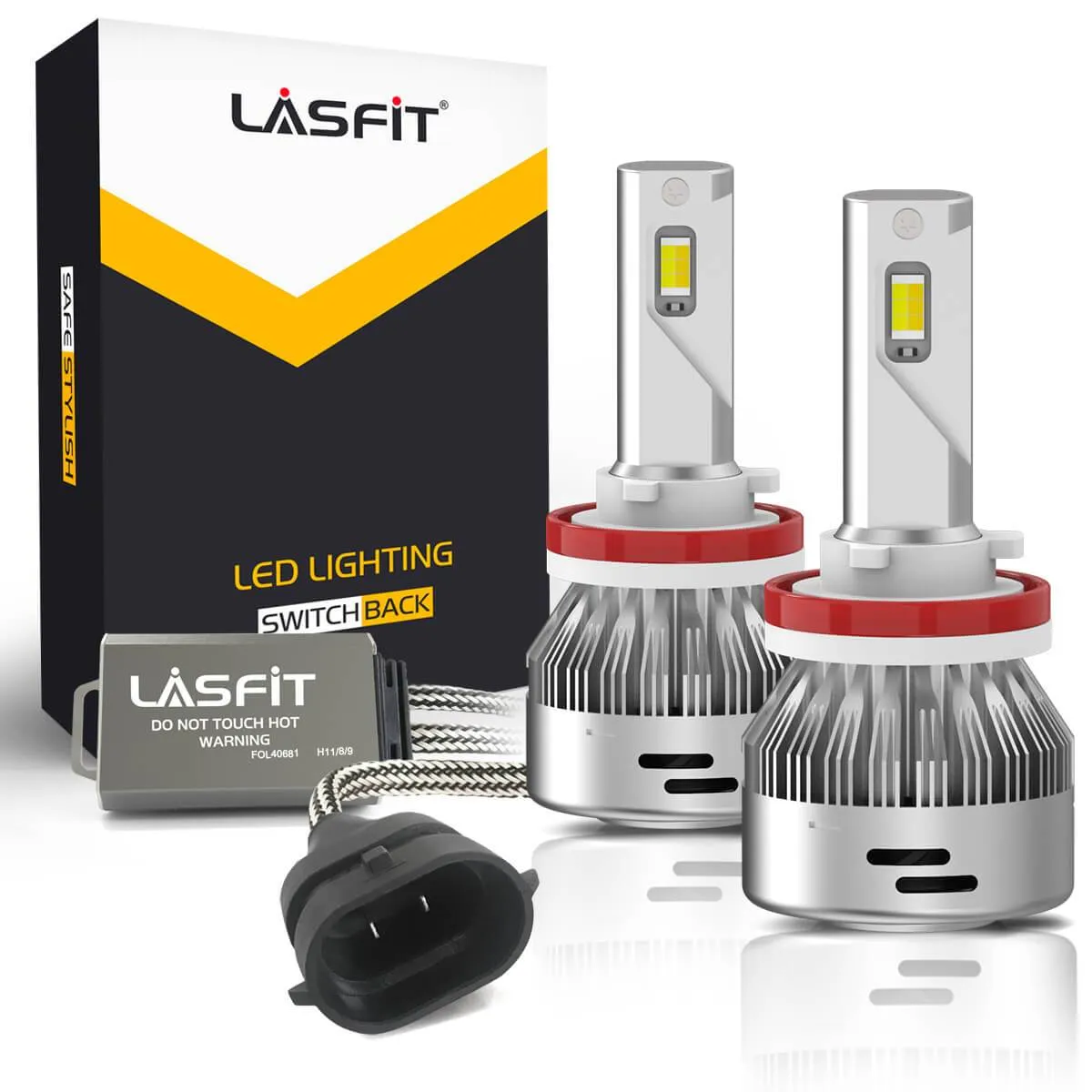 Lasfit LD Plus Switchback H8 H11 H16 LED Fog Light Bulbs Flip Chip 60W 2 Modes | 2 Bulbs