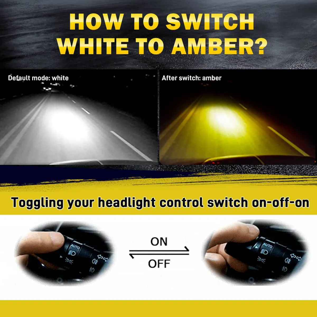 Lasfit LD Plus Switchback H8 H11 H16 LED Fog Light Bulbs Flip Chip 60W 2 Modes | 2 Bulbs