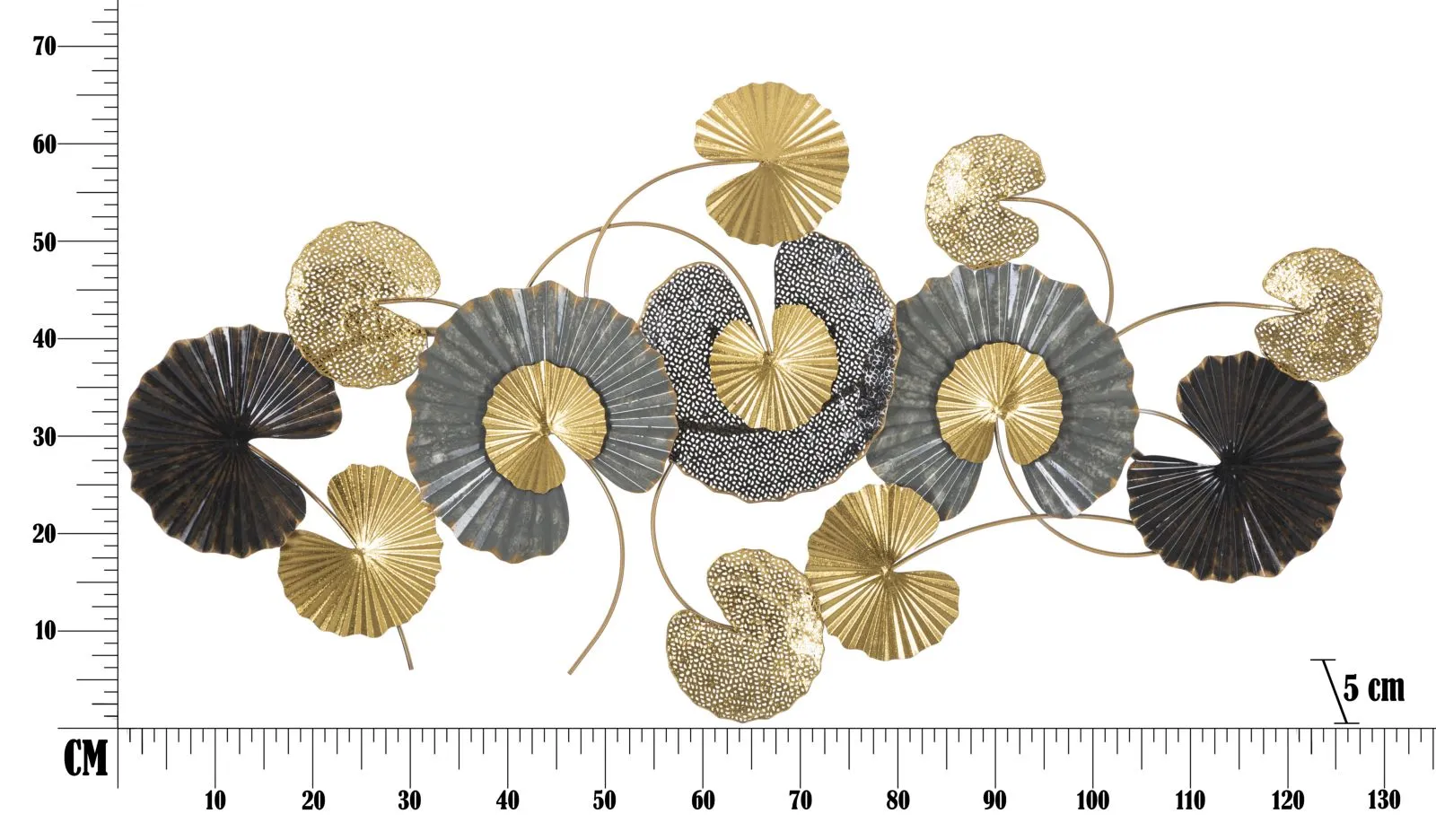 Leaf Bouquet Wall Decor (Golden & Black)