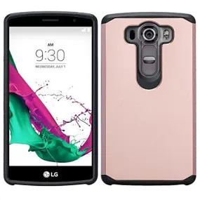 LG V10 Case, Slim Hybrid Dual Layer[Shock Resistant] Armor Case Cover for LG V10 - Rose Gold