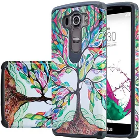 LG V10 Case, Slim Hybrid Dual Layer[Shock Resistant] Armor Case Cover for LG V10 - Vibrant Tree