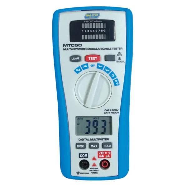Major Tech MTC50 2-In-1 LAN Tester and Multimeter