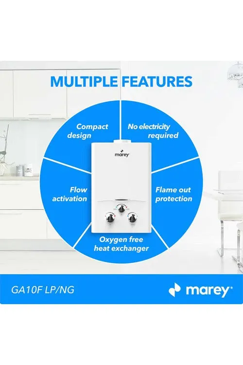Marey GAS 10L – 2.64GPM Natural Gas Tankless Water Heater