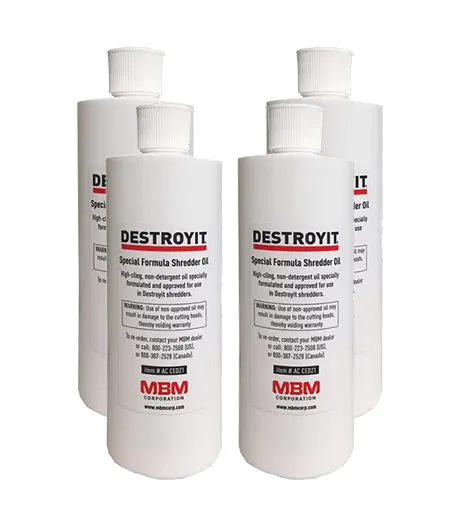 MBM Destroyit 4 Pints of Paper Shredder Oil (case of 4 x 1 pint bottles) - CED214