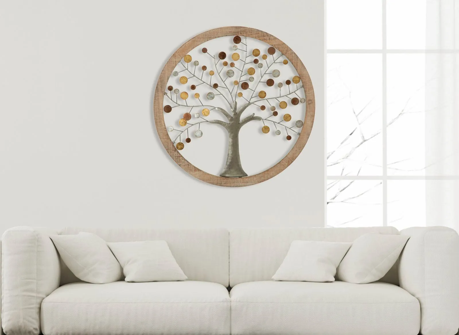 Metallic & Wooden Tree of Life Wall Decor