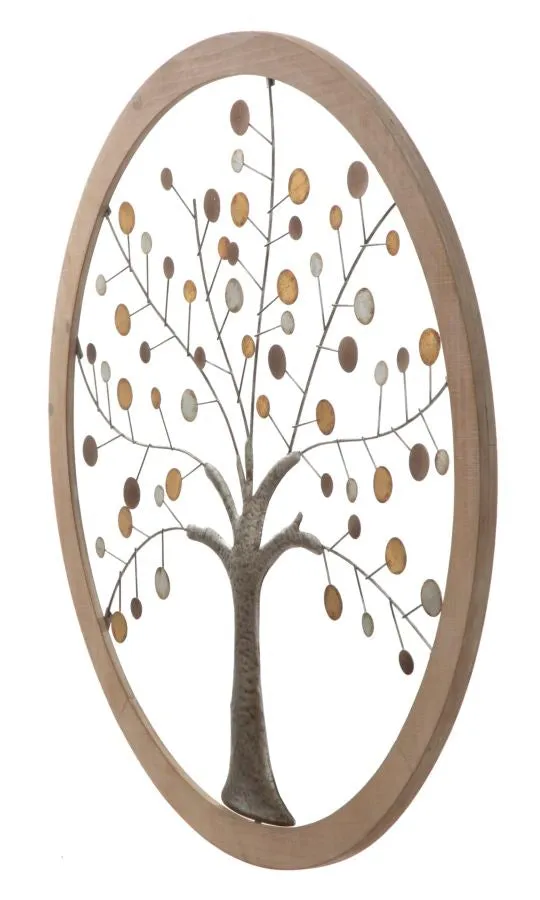 Metallic & Wooden Tree of Life Wall Decor