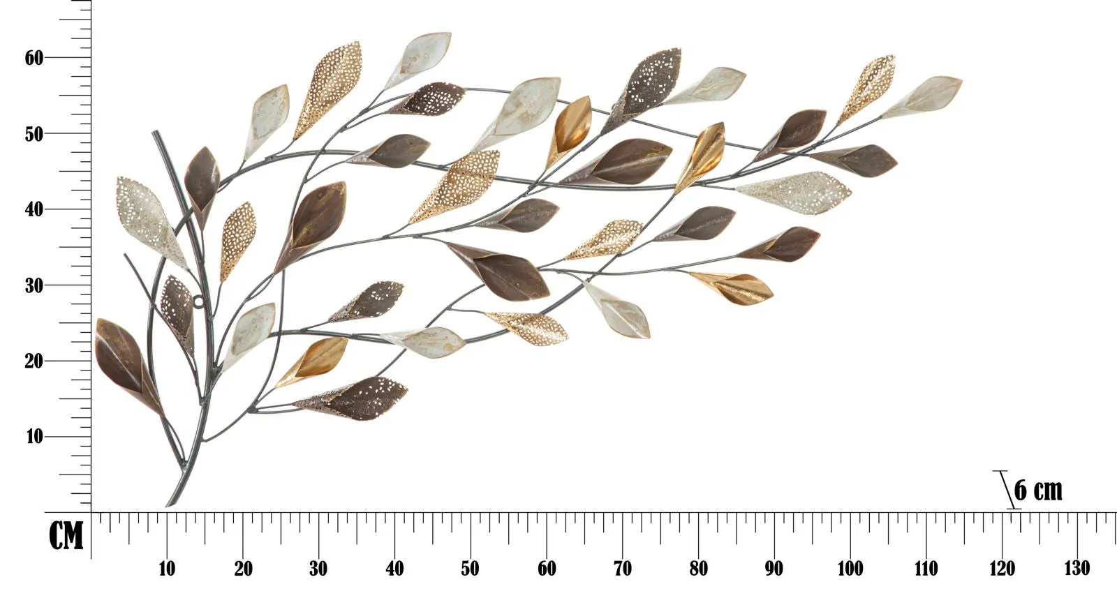 Metallic Floating Leaves Wall Decor