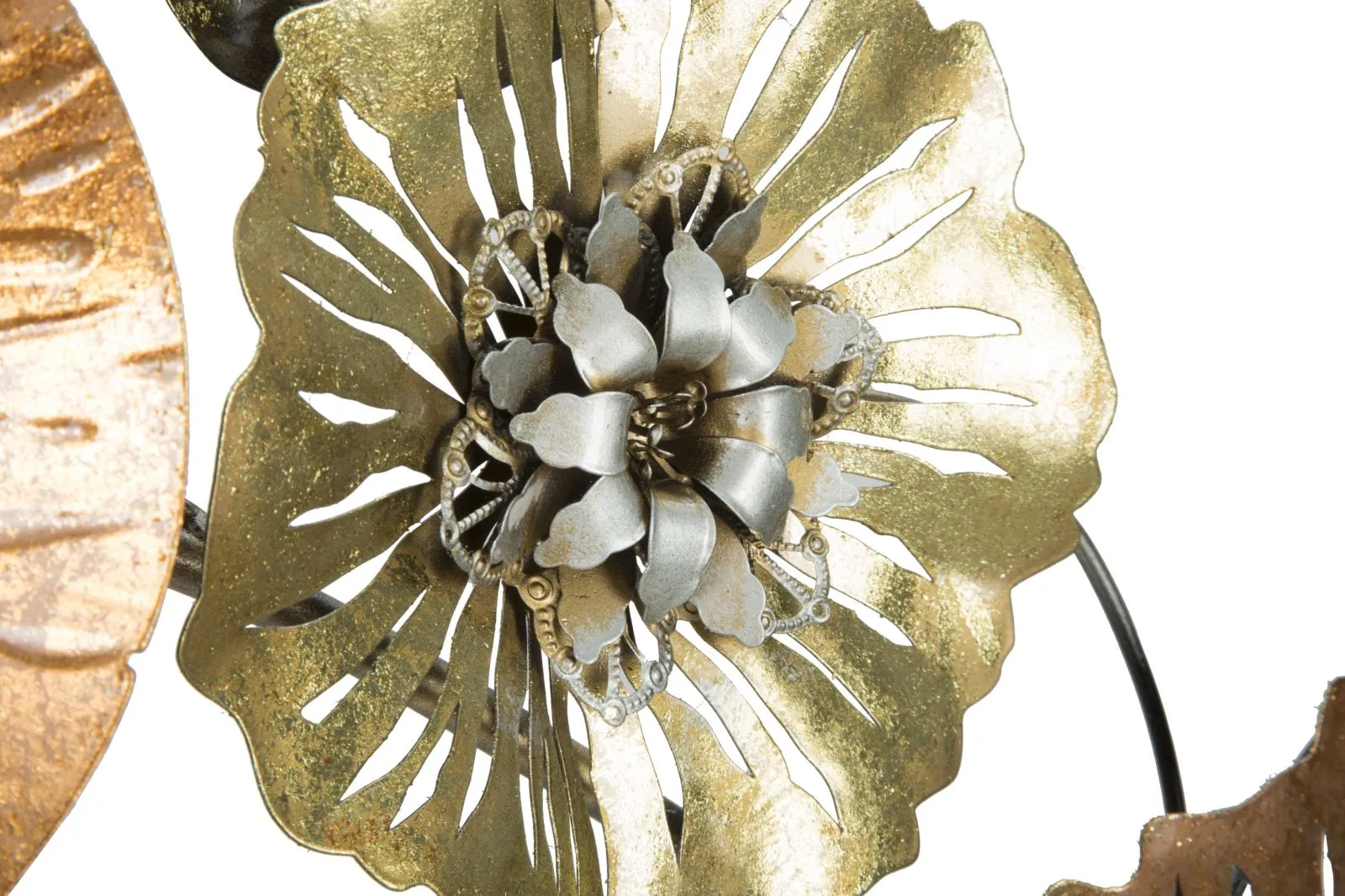 Metallic Flower & Leaf Wall Decor