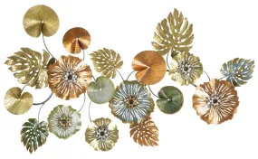 Metallic Flower & Leaf Wall Decor