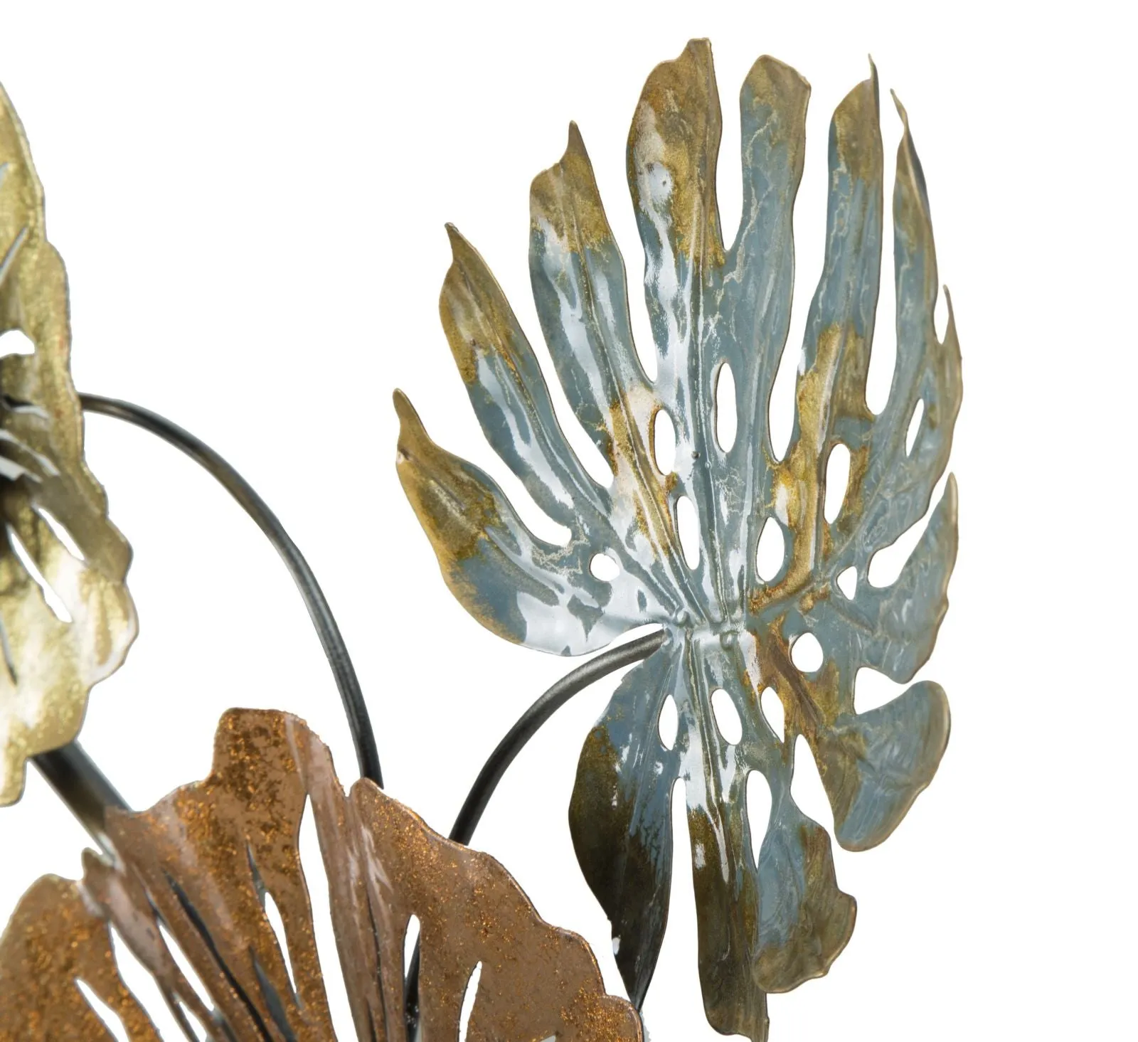 Metallic Flower & Leaf Wall Decor