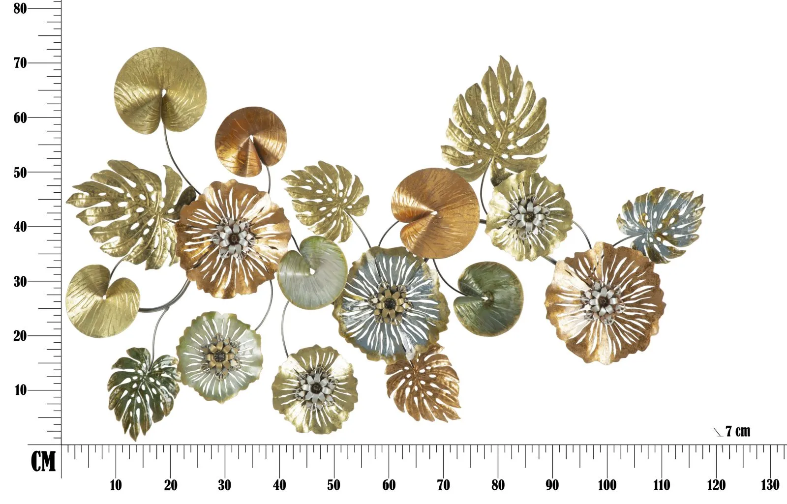 Metallic Flower & Leaf Wall Decor