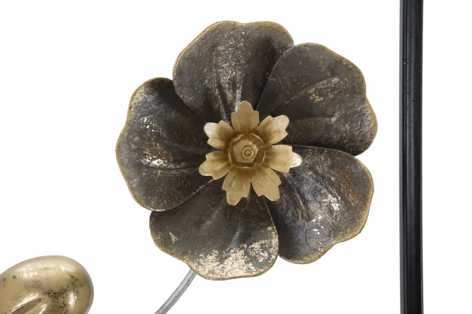 Metallic Flowers Wall Decor in Frame