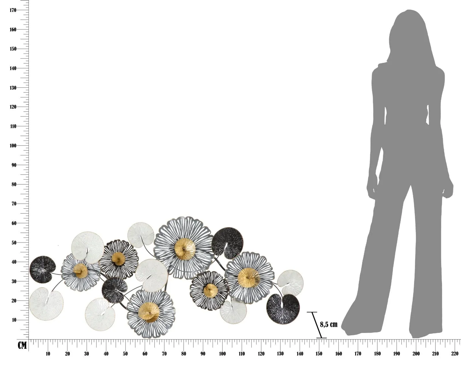 Metallic Flowers Wall Decor
