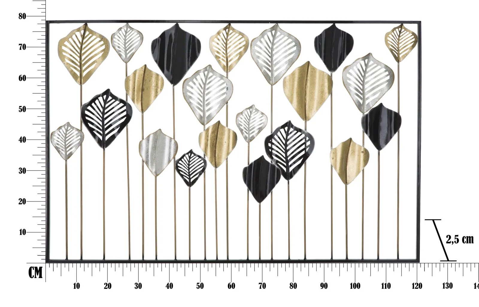 Metallic Leaf wall Decor in Frame