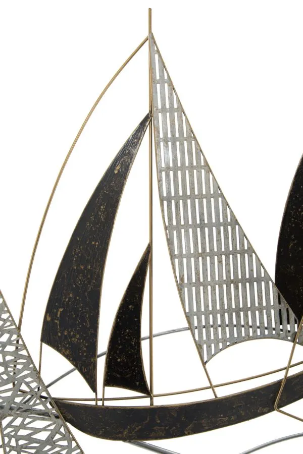 Metallic Sailing Boat Wall Decor