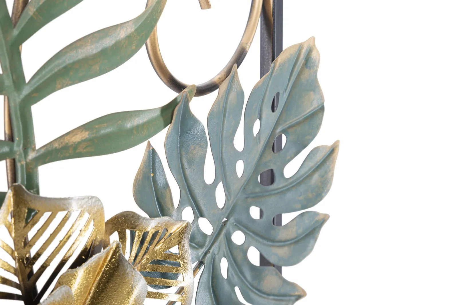 Metallic Tropical Flower & Leaf Wall Decor in Frame