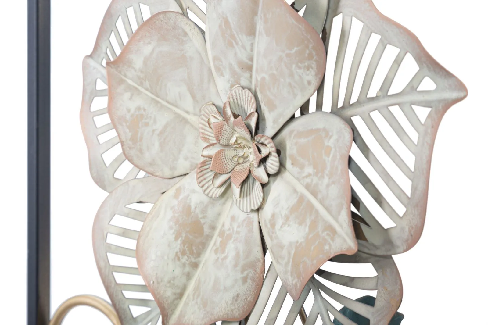 Metallic Tropical Flower & Leaf Wall Decor in Frame