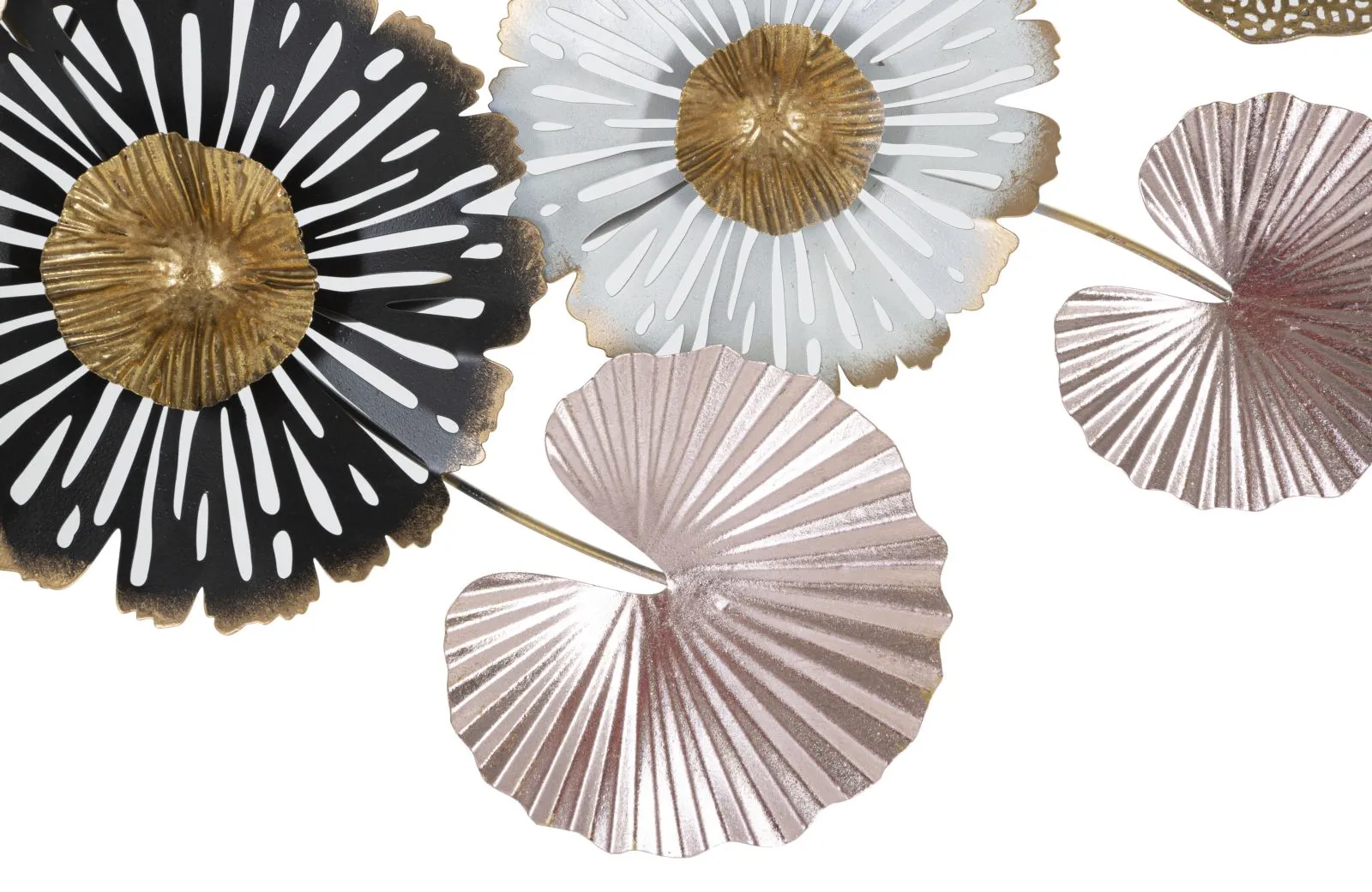 Metallic Water Lily Flower & Leaves Wall Decor