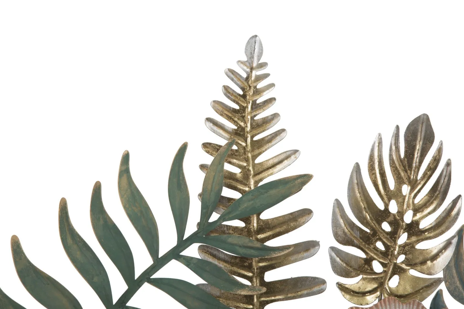 Metallis Palm Leaf & Flower Wall Decor