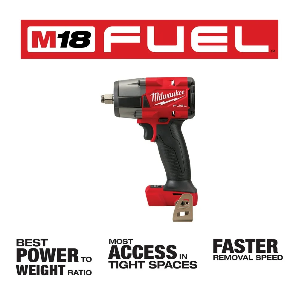 Milwaukee 2962-20 M18 FUEL 18V 1/2" Cordless Mid-Torque Impact Wrench -Bare Tool
