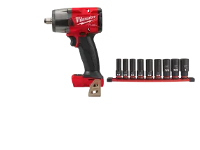 Milwaukee 2962-20SAE M18 FUEL 18V 1/2" Mid-Torque Impact Wrench w/ Sockets