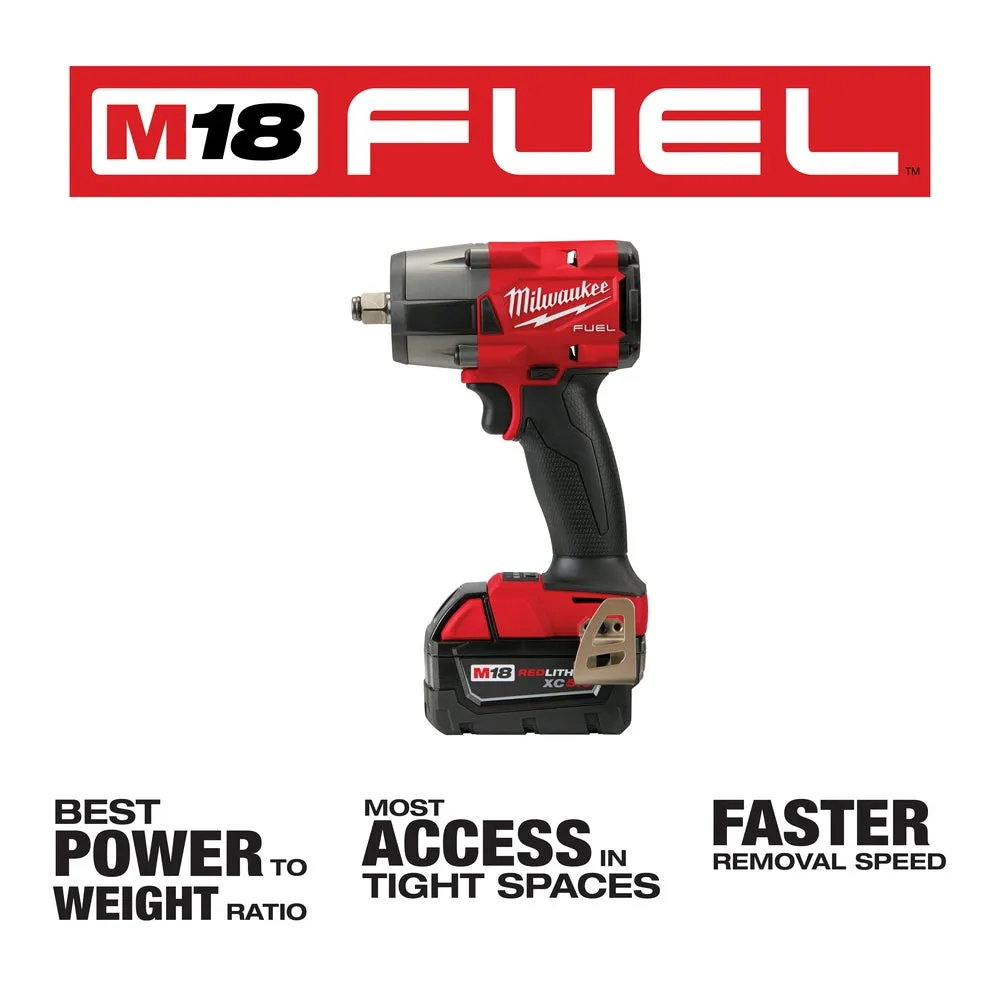 Milwaukee 2962-22R M18 FUEL 18V 1/2" Mid-Torque Impact Wrench w/ Ring Kit