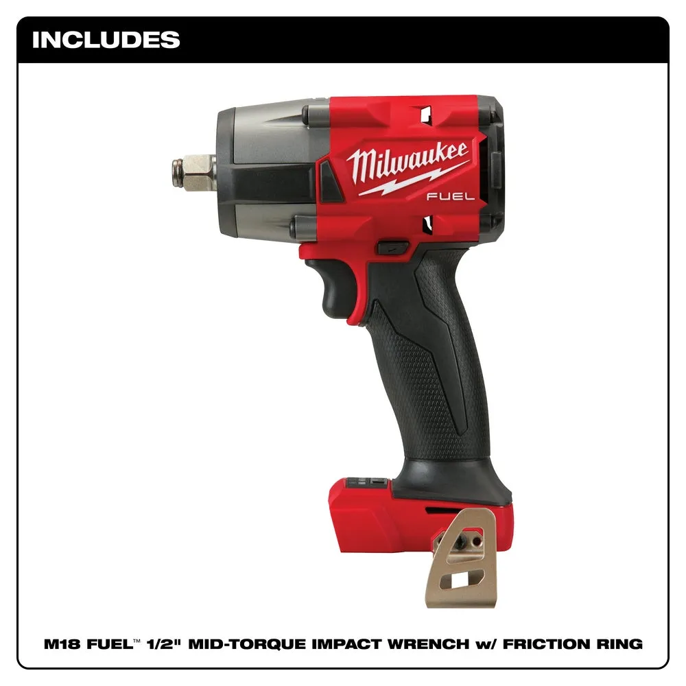 Milwaukee 2962-80 M18 FUEL 18V 1/2" Mid-Torque Impact Wrench - Bare Tool, Recon
