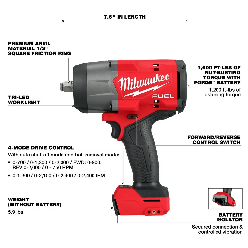 Milwaukee 2967-20HD8 M18 FUEL 18V 1/2" Li-Ion Impact Wrench w/ 8AH Starter Kit