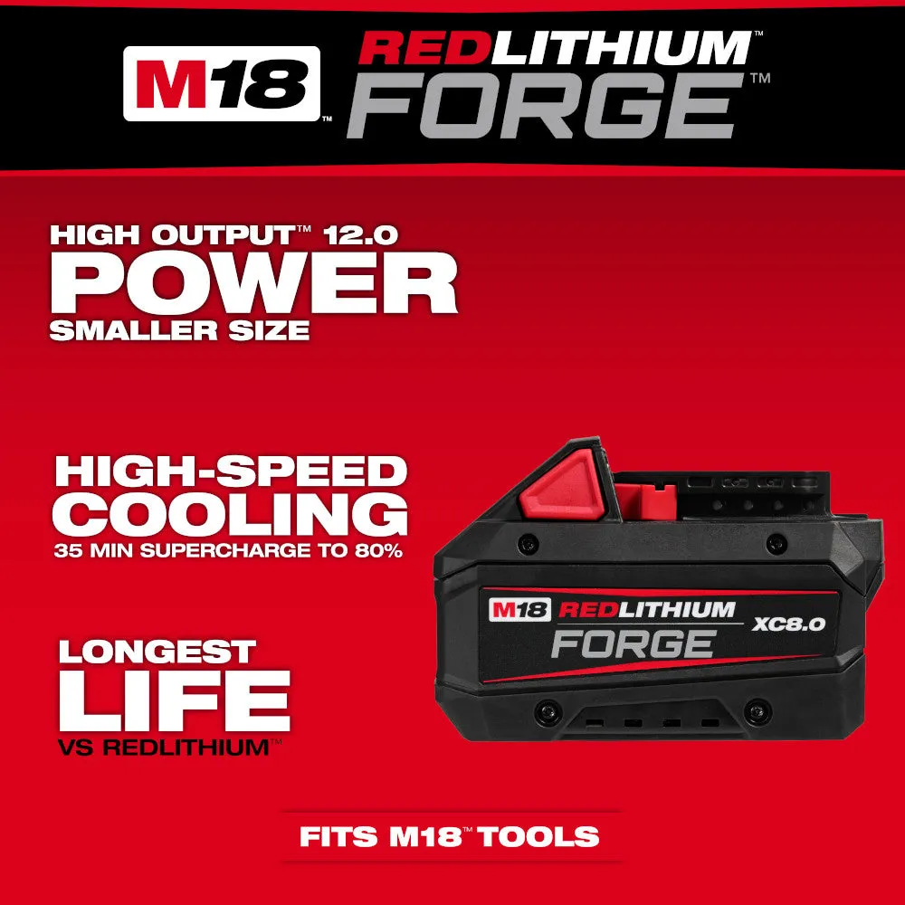 Milwaukee 2967-21B8F M18 FUEL 18V 1/2" Impact Wrench Kit w/ 8AH Forge Battery