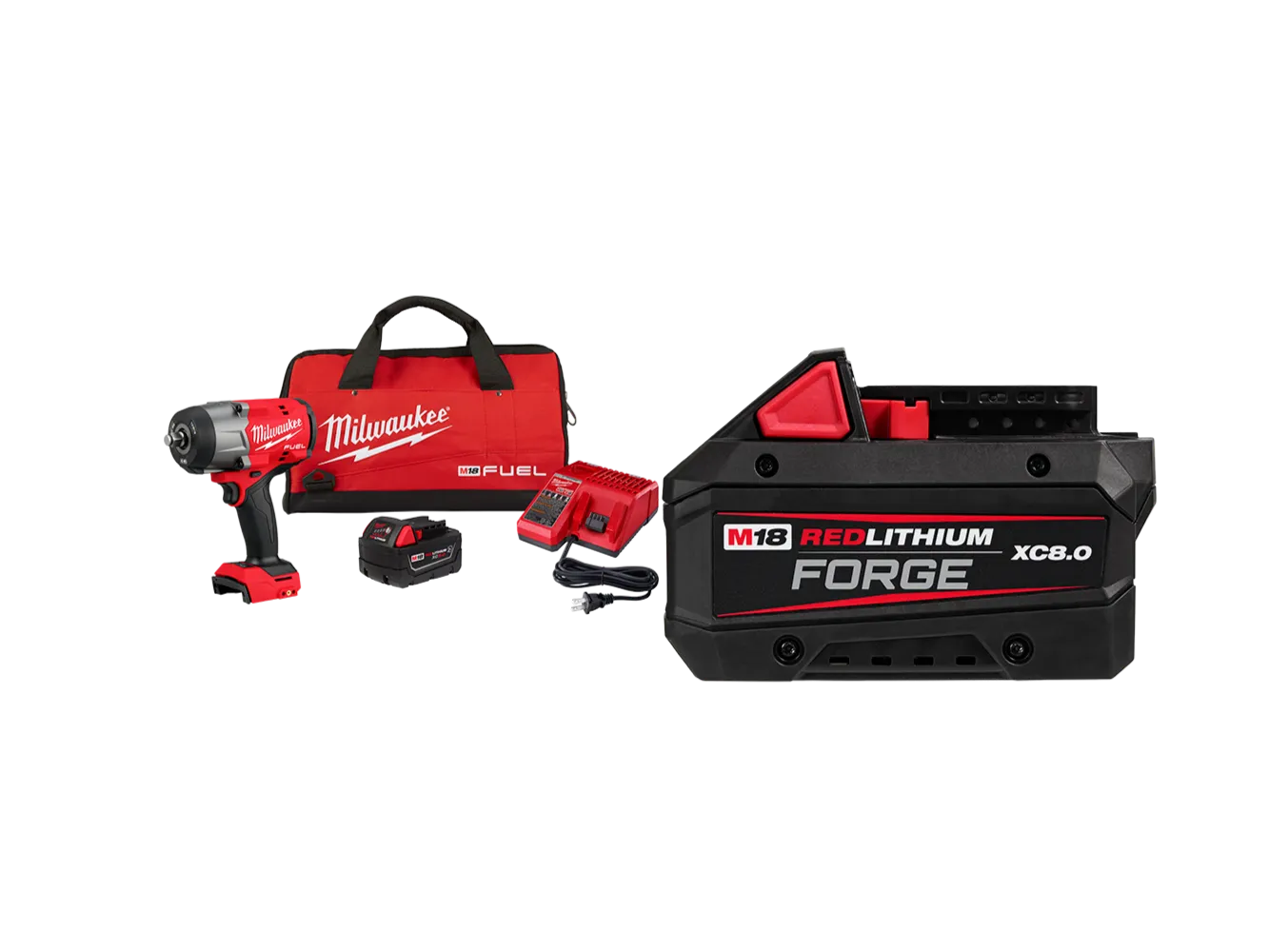 Milwaukee 2967-21B8F M18 FUEL 18V 1/2" Impact Wrench Kit w/ 8AH Forge Battery