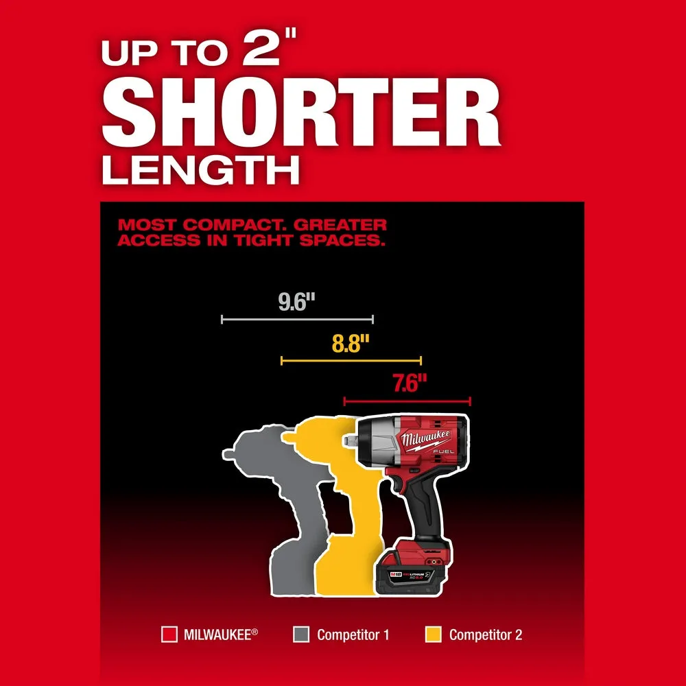 Milwaukee 2967-21B8F M18 FUEL 18V 1/2" Impact Wrench Kit w/ 8AH Forge Battery