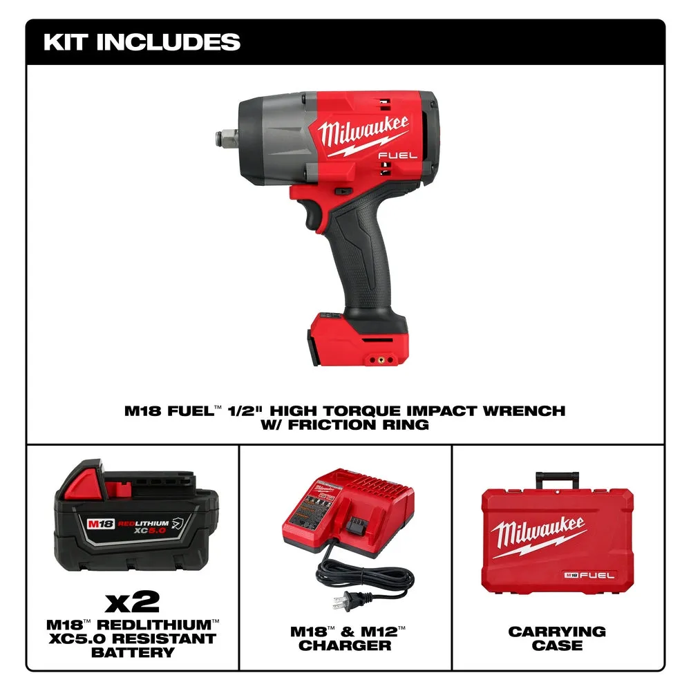 Milwaukee 2967-22 M18 FUEL 18V 1/2" High Torque Impact Wrench Friction Ring Kit