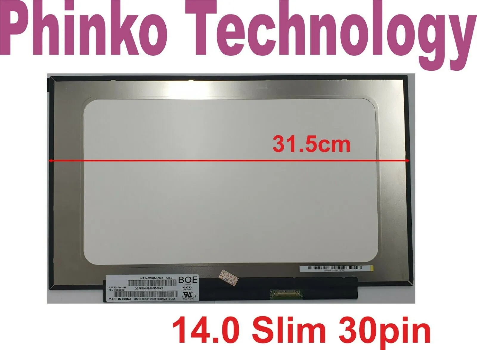 NEW 14.0" LED HD DISPLAY PANEL 315MM SCREEN AG LIKE BOE NT140WHM-N43