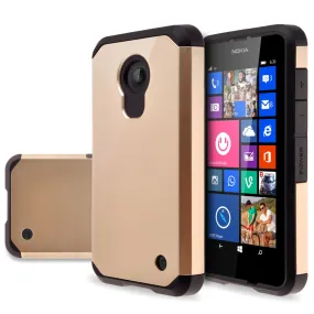 Nokia Lumia 635 Case, SlimHybrid Dual Layer Armor[Impact/Shock Resistant] Case for Nokia Lumia 635 - Gold/Black