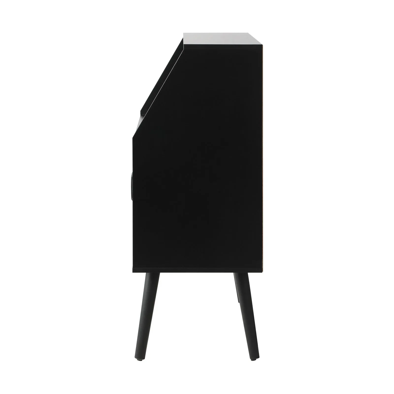 Oikiture Buffet Sideboard Storage Cabinet Kitchen Cupboard Hallway Table Black