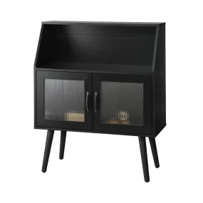Oikiture Buffet Sideboard Storage Cabinet Kitchen Cupboard Hallway Table Black