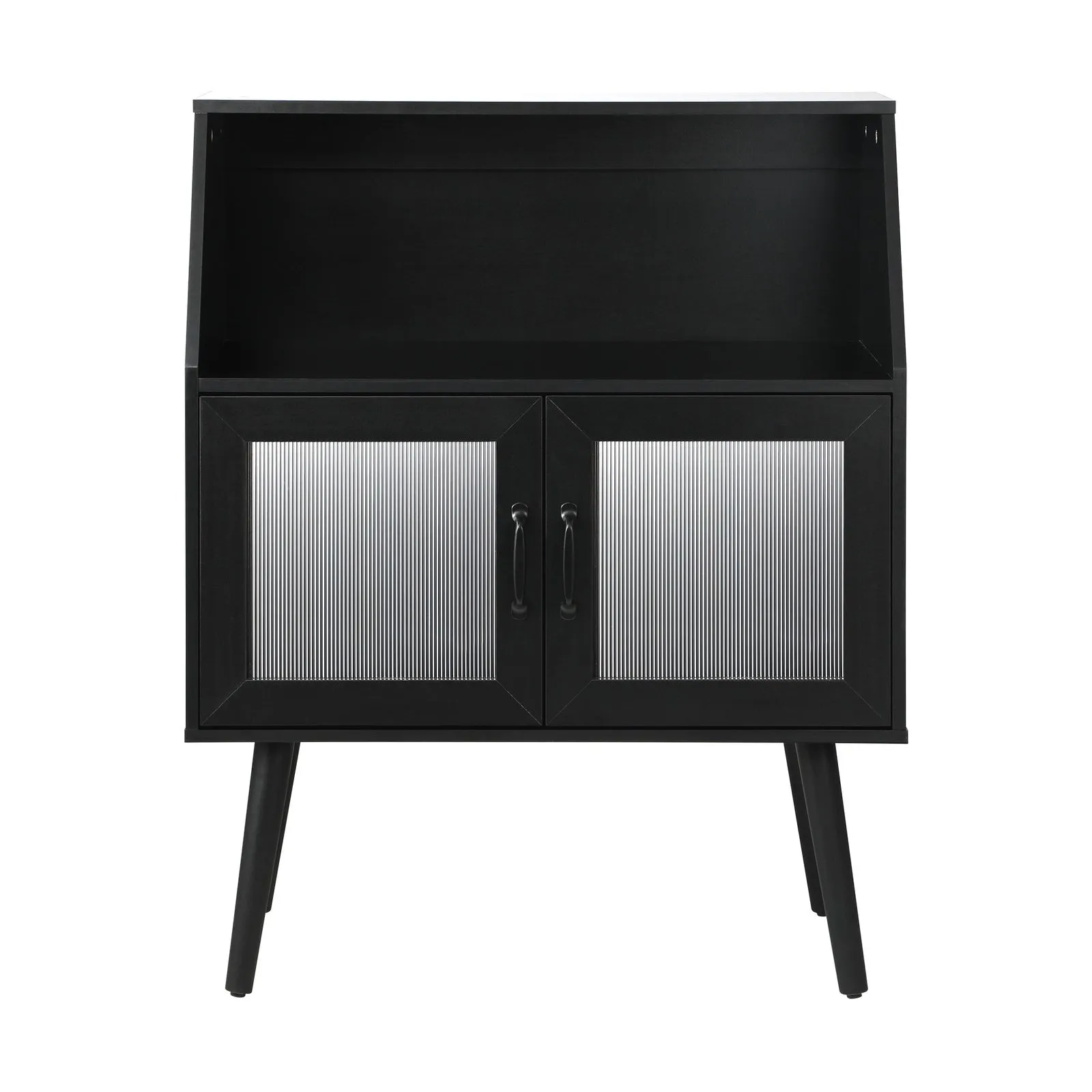 Oikiture Buffet Sideboard Storage Cabinet Kitchen Cupboard Hallway Table Black