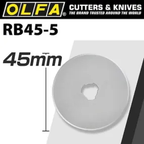 OLFA® Blades: ROTARY: 45mm 5/Pk (RB45-5)