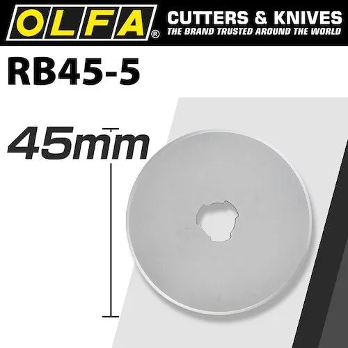 OLFA® Blades: ROTARY: 45mm 5/Pk (RB45-5)