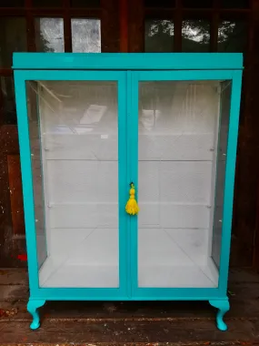 Painted display cabinet in Fusion Mineral Paint Azure